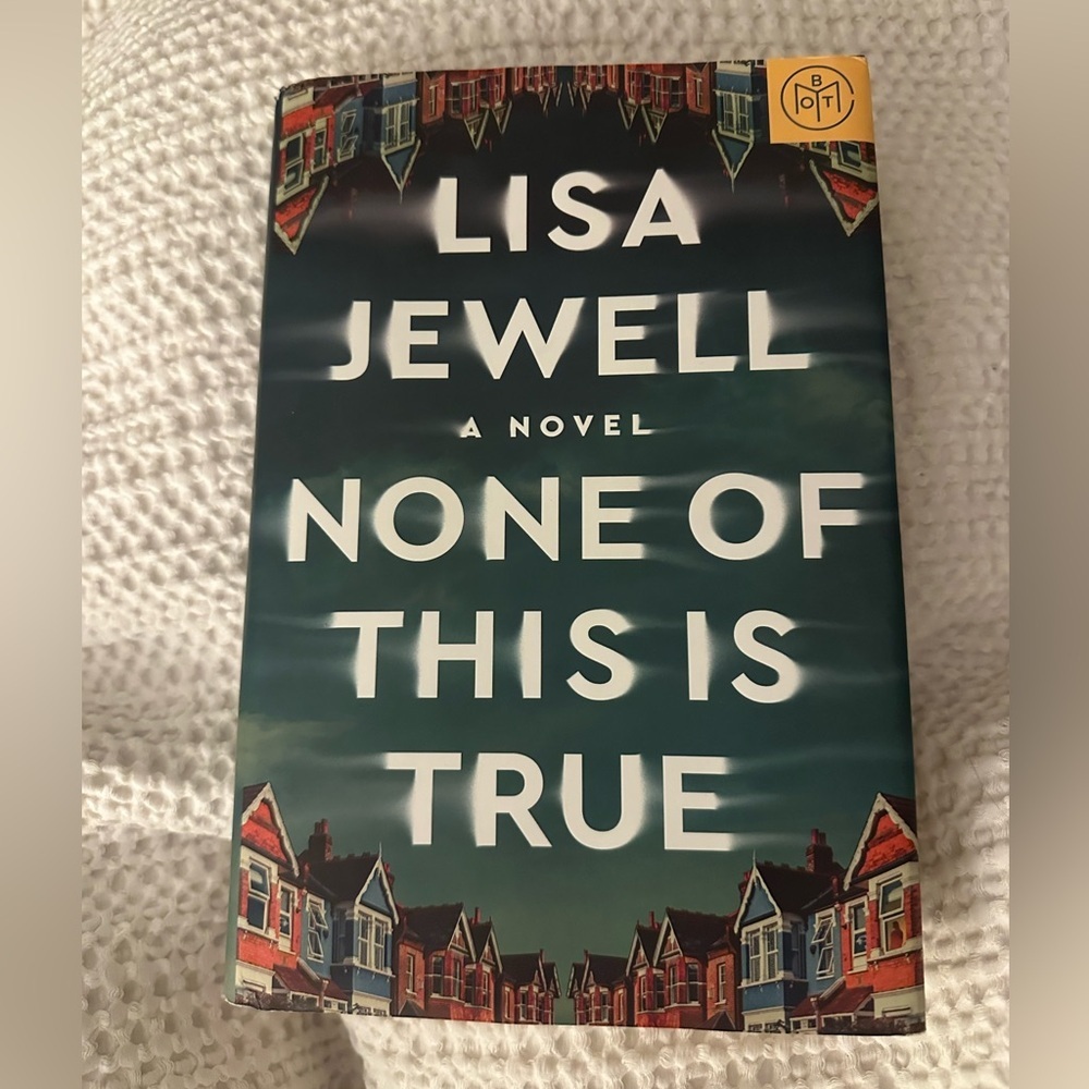 Lisa Jewell "None of This Is True" Hardcover Book - Teal & White